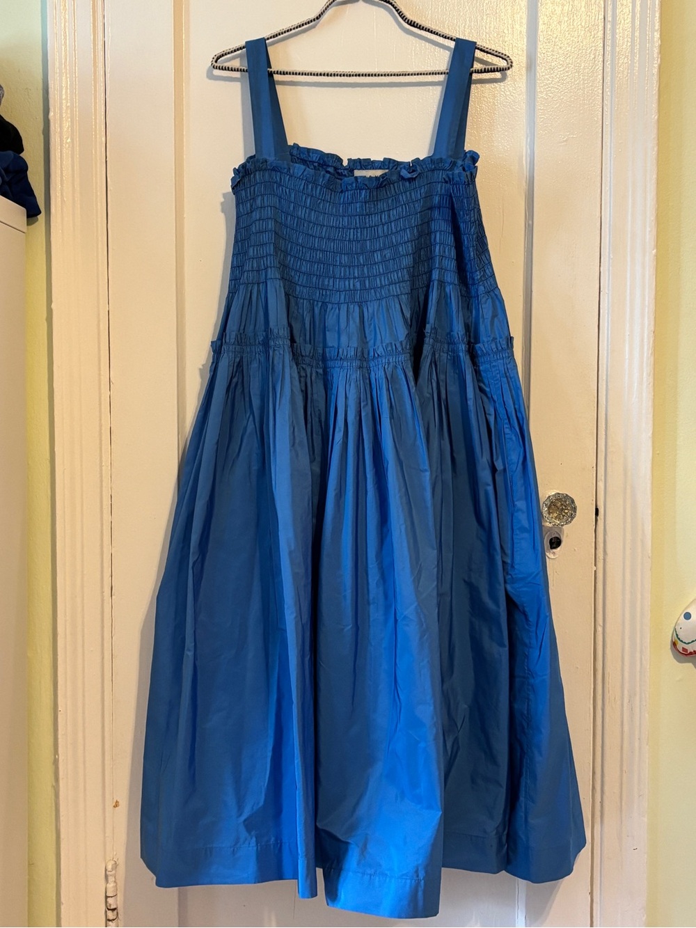 MOLLY GODDARD Blue Smocked A-Line Sundress